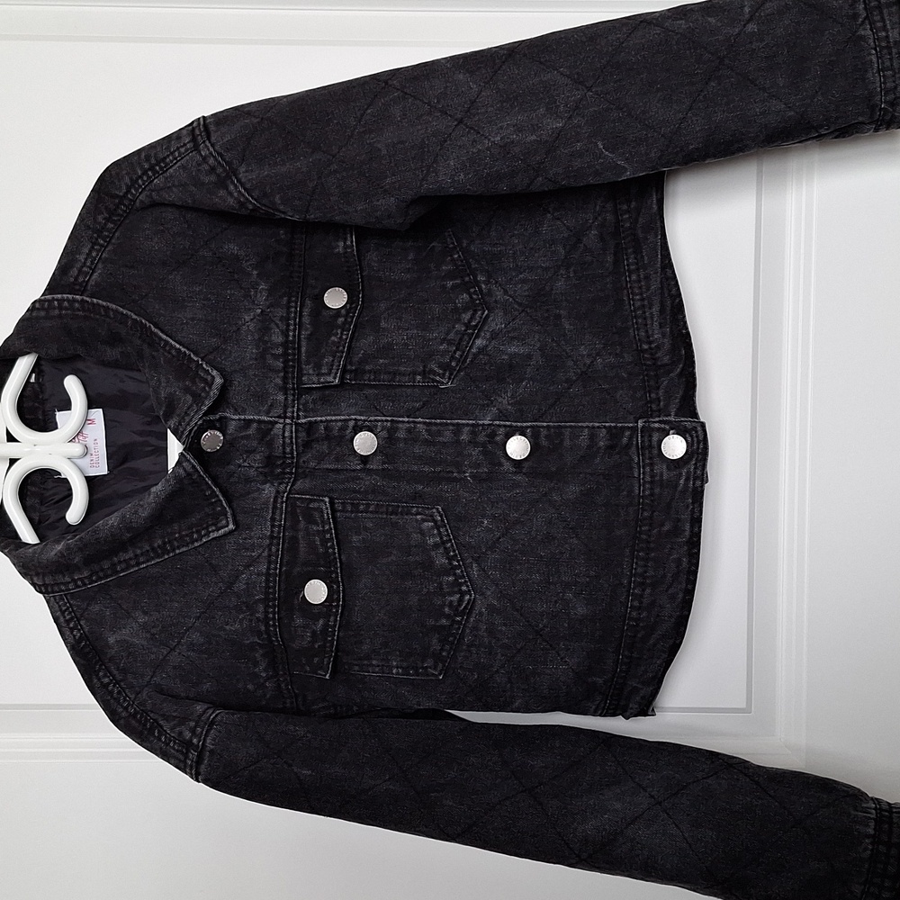 Quilted cropped  jean jacket [M]